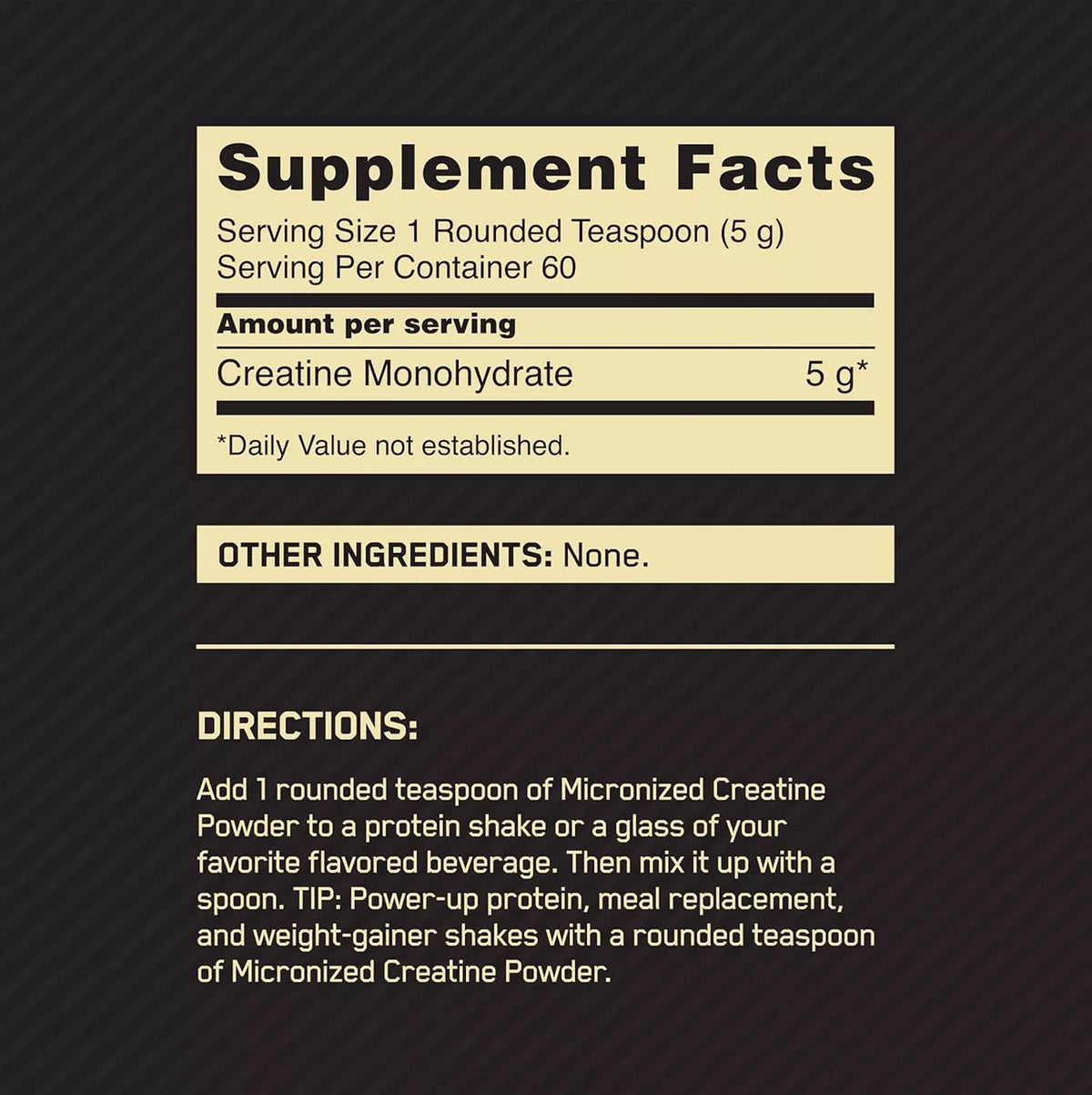 Creatina Monohidratada Micronizada 300 g – Optimum Nutrition