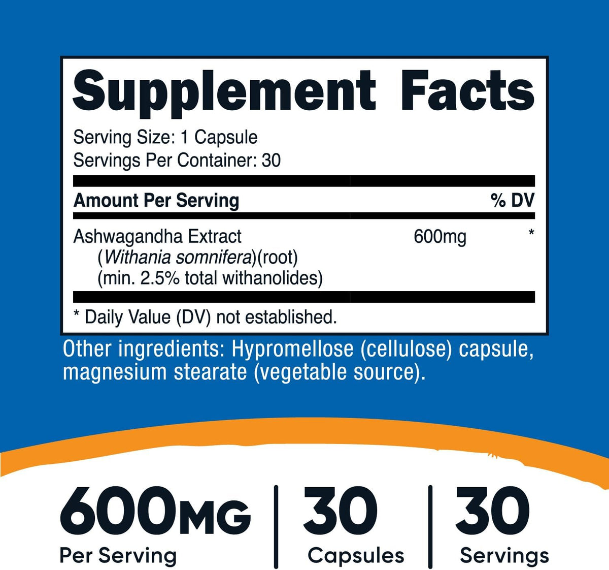 Ashwagandha 600 mg – Nutricost