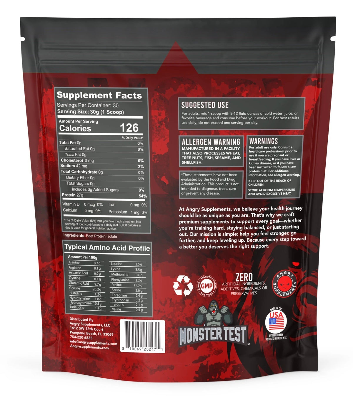 Beef Isolate Proteína de Carne – Angry Supplements